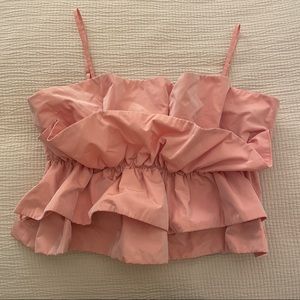 Pink Ruffled Zara Crop Top